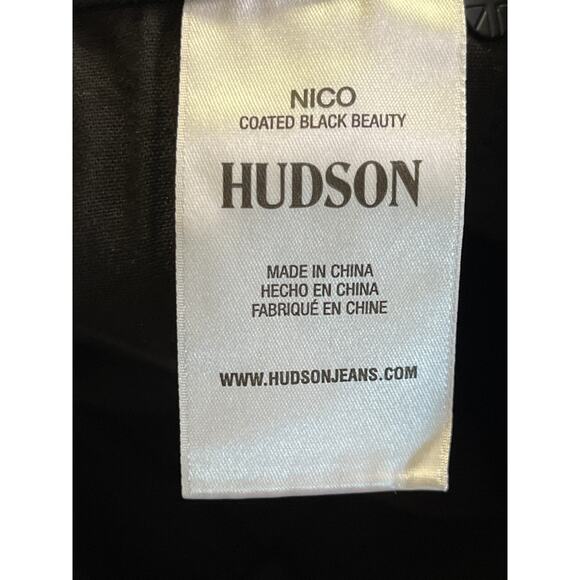 Hudson Jeans Nico Coated Black Mid Rise Straight Ankle Size 28 NWT - Picture 9 of 10